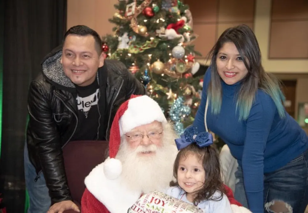 Family with Santa