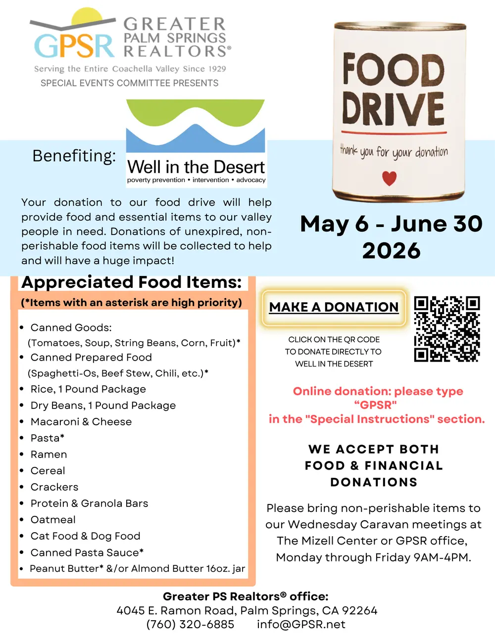 Well in the Desert Food Drive
